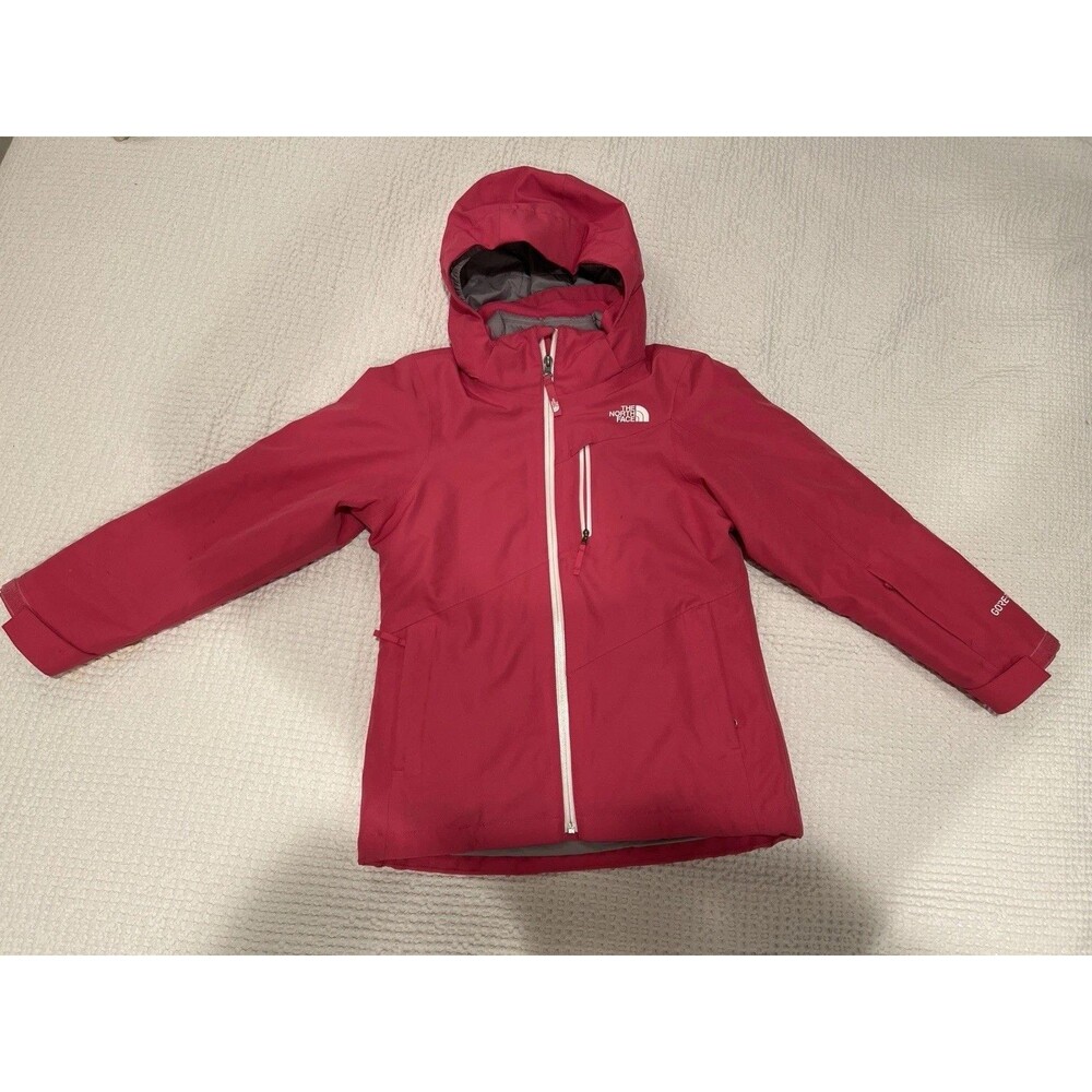 THE NORTH FACE Girl's Sz L Pink Hooded Dryzzle Gortex Waterproof Jacket